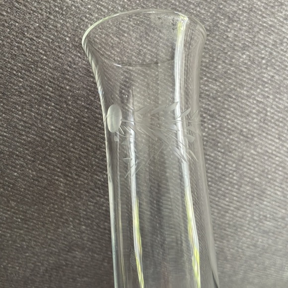 Vintage National Potteries Etched Glass footed Bud Vase. - Picture 2 of 5